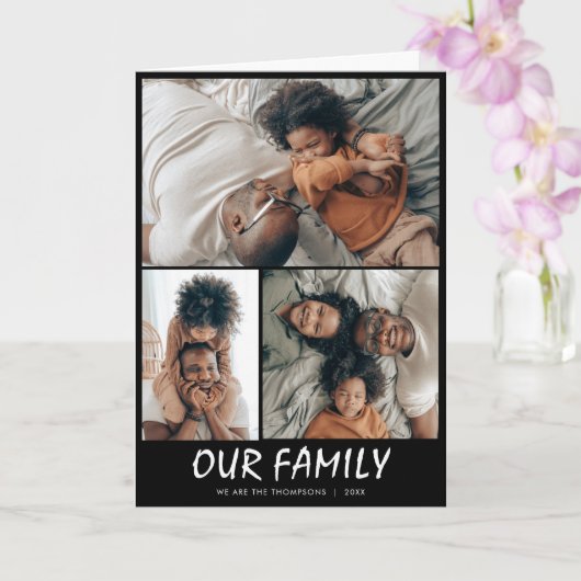 Aangepaste drie fotocollage kaart (Orchidee)