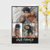 Aangepaste drie fotocollage kaart (Gele Bloem)