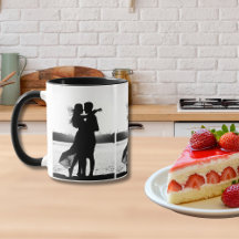 Aangepaste drie foto's maken het zwart-wit Mok