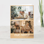 Aangepaste drie foto's met kerstkaart kaart (Voorkant)