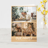 Aangepaste drie foto's met kerstkaart kaart (Gele Bloem)