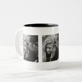 Aangepaste drie foto's op maat tweekleurige koffiemok (Voorkant links)