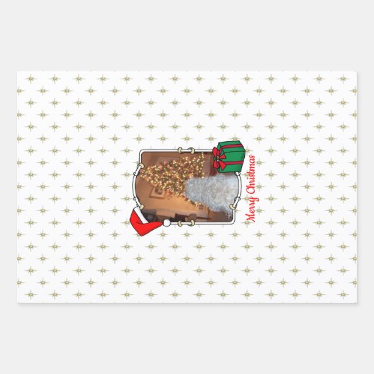 Aangepaste drie kerstkerstkerstkerstkerstkerstkers inpakpapier vel (Voorkant 3)