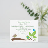 Aangepaste drie kleine vogels Baby shower uitnodig Kaart (Staand voorkant)