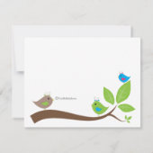 Aangepaste drie kleine vogels Baby shower uitnodig Kaart (Achterkant)