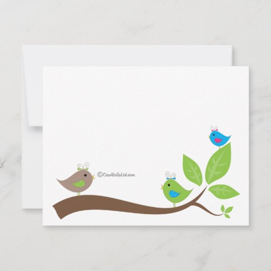 Aangepaste drie kleine vogels Baby shower uitnodig Kaart (Achterkant)