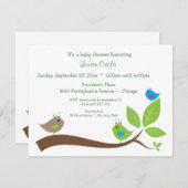 Aangepaste drie kleine vogels Baby shower uitnodig Kaart (Voorkant / Achterkant)