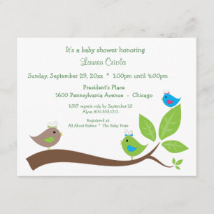 Aangepaste drie kleine vogels Baby shower uitnodig Kaart
