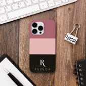 Aangepaste drie kleur Block Roos Gold Blush Zwart Case-Mate iPhone Case