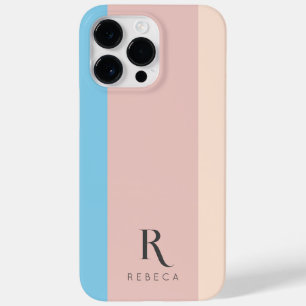 Aangepaste drie kleuren blok Roos Blush Pink Sky B Case-Mate iPhone 14 Pro Max Hoesje