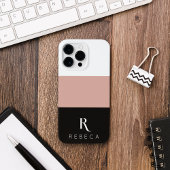Aangepaste drie kleuren blok Roos Goud Wit Zwart Case-Mate iPhone Case