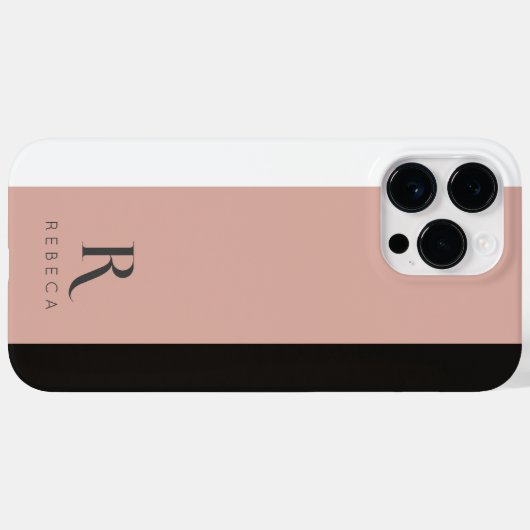 Aangepaste drie kleuren blok Roos Goud Wit Zwart Case-Mate iPhone Case (Achterkant (horizontaal))