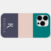 Aangepaste drie kleuren blos roze Blauwgroen Roos Case-Mate iPhone Case (Achterkant (horizontaal))