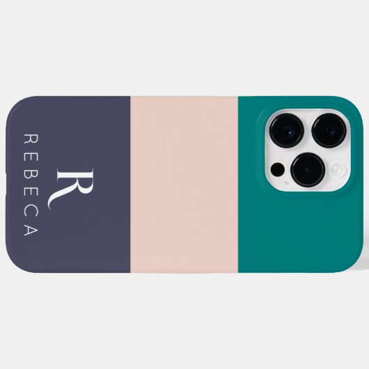 Aangepaste drie kleuren blos roze Blauwgroen Roos  Case-Mate iPhone Case (Achterkant (horizontaal))