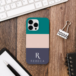 Aangepaste drie kleuren blos roze Blauwgroen Roos  Case-Mate iPhone 14 Pro Max Hoesje