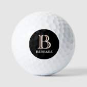 Aangepaste drie-lagen monogram met voornaam golfballen (Voorkant)