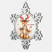 Aangepaste drie rendieren tin sneeuwvlok ornament (Rechts)