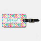 Aangepaste driehoeken veelhoekige Waterverf Bagagelabel (Voorkant horizontaal)