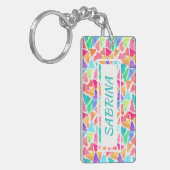 Aangepaste driehoeken veelhoekige Waterverf Sleutelhanger (Voorkant Links)