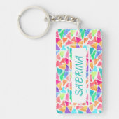 Aangepaste driehoeken veelhoekige Waterverf Sleutelhanger (Voorkant)