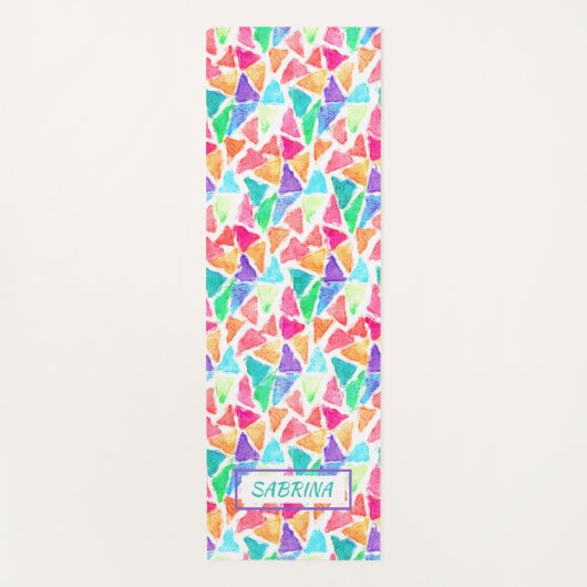 Aangepaste driehoeken veelhoekige Waterverf Yogamat (Voorkant)