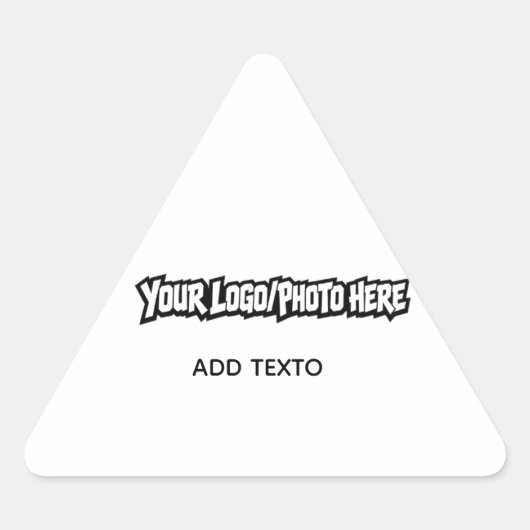Aangepaste driehoekige sticker met bedrijfslogo en (Voorkant)