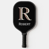 Aangepaste driekleurenmonogram pickleball paddle (Achterkant)