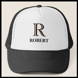 Aangepaste driekleurenmonogram trucker pet