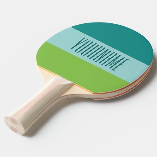 Aangepaste driekleurenpingpongpeddel tafeltennisbatje (Voorkant Gekanteld)