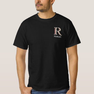 Aangepaste driekleurenwaarde Monogramnaam T-shirt