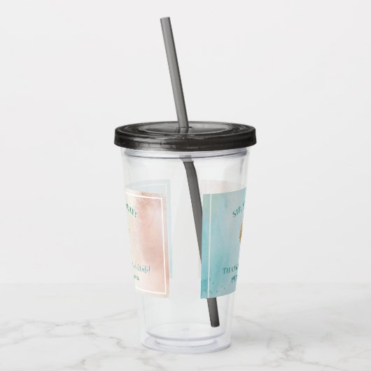 Aangepaste driekleurige tumbler acryl drinkbeker (Links)