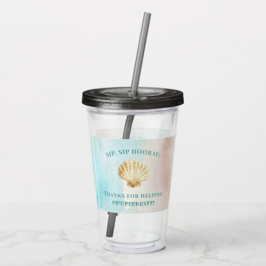Aangepaste driekleurige tumbler acryl drinkbeker (Achterkant)