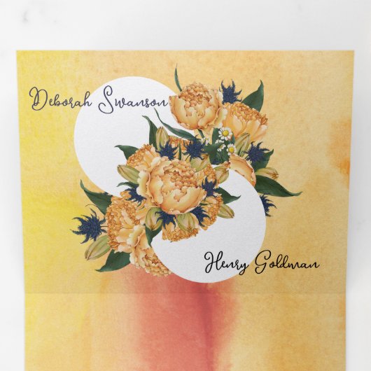 Aangepaste drieledige brief Vold bruiloft uitnodig Drieluik Uitnodiging (Binnenzijde eerst)