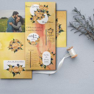 Aangepaste drieledige brief Vold bruiloft uitnodig Drieluik Uitnodiging