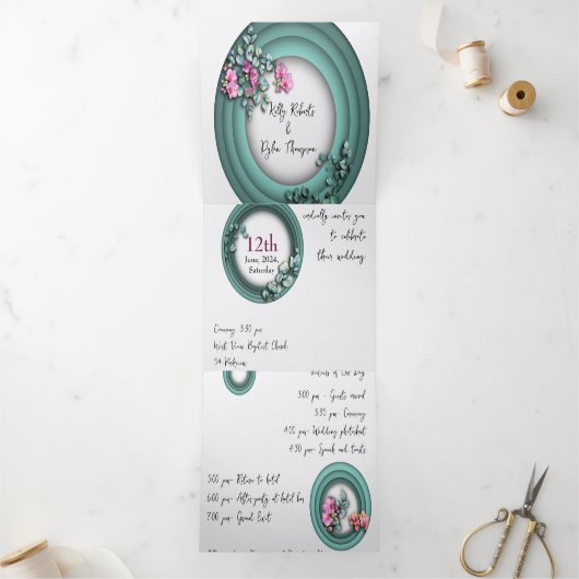 Aangepaste drieledige brief Vold Weddenschap Drieluik Uitnodiging (Binnen)