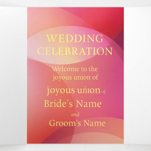 Aangepaste drievoudige brief vouw uitnodiging, Gro Drieluik Uitnodiging (Binnenkant midden)