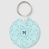 Aangepaste drijvende-kommagolven sleutelhanger (Voorkant)