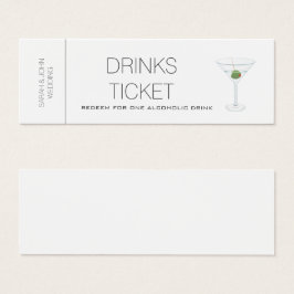 Aangepaste Drink Ticket Wedding Reception-minikaar Mini Visitekaartjes