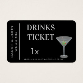 Aangepaste Drink Ticket Wedding Reception Visitekaartje