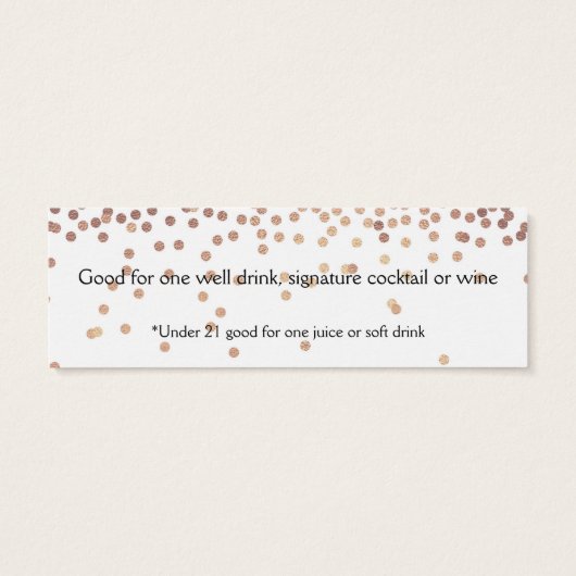 Aangepaste Drink Tickets Mini Visitekaartjes (Achterkant)