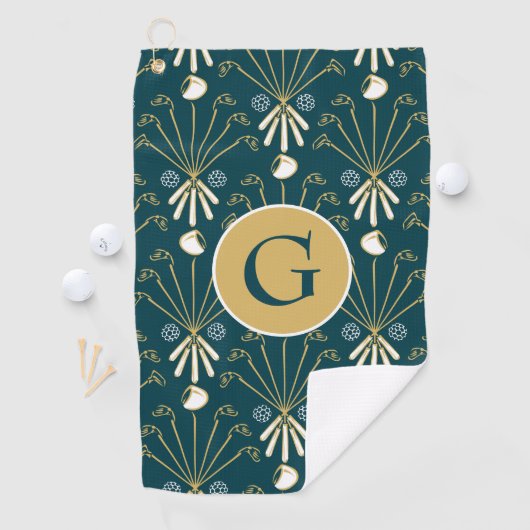 Aangepaste drivers, strijkijzers 'n putters ontwer golfhanddoek (Insitu)