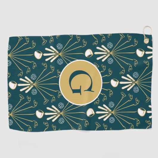 Aangepaste drivers, strijkijzers 'n putters ontwer golfhanddoek (Horizontaal)