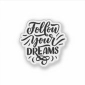 Aangepaste droom eenvoudige quote op maat sticker (Voorkant)