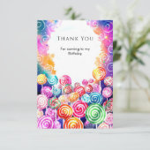 Aangepaste Droomland Candyland Verjaardag Bedankkaart (Staand voorkant)