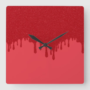 Aangepaste druipende tomaat rode acryl wandklok