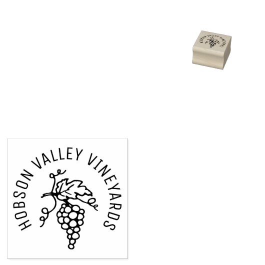 Aangepaste druiven wijngaard bedrijfsnaam rubberstempel (Gestempeld)