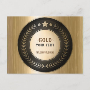 Aangepaste druk DIY-medaille Goud #1 Voeg uw logo Briefkaart