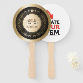 Aangepaste druk DIY-medaille Goud #1 VOEG UW LOGO  Handwaaier