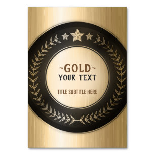 Aangepaste druk DIY-medaille Goud #1 VOEG UW LOGO Kaart