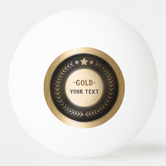 Aangepaste druk DIY-medaille Goud #1 VOEG UW LOGO  Pingpongbal (Voorkant)